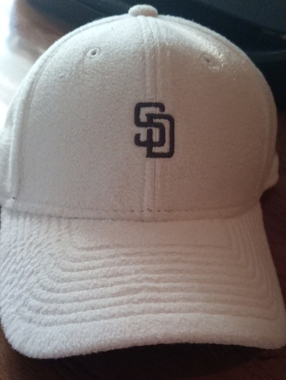 New Era White Baseball Cap with Navy SD Logo